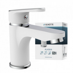 ALASKA Wash basin mixer, white/chrome