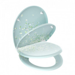 Abattant WC en Duroplast FLOWER IN THE WIND avec Frein de Chute et D&eacute;clipsable