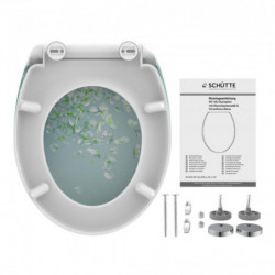 Abattant WC en Duroplast FLOWER IN THE WIND avec Frein de Chute et D&eacute;clipsable