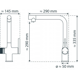 AQUASTAR PREMIUM, bruisende water kraan met koel- en filtersysteem, zwart