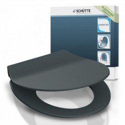 Abattant WC en Duroplast Extra Fin SLIM ANTHRAZIT avec Frein de Chute et Déclipsable