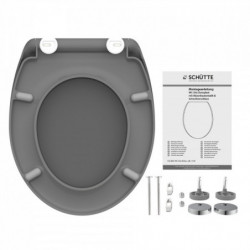 Duroplast WC-Sitz ANTHRAZIT, mit Absenkautomatik und Schnellverschluss