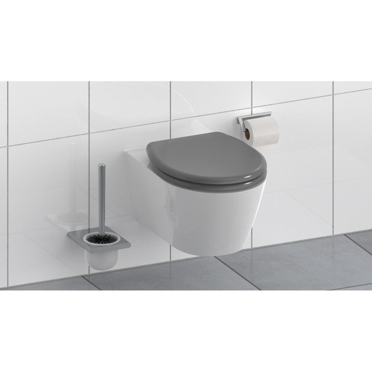 Duroplast WC-Sitz ANTHRAZIT, mit Absenkautomatik und Schnellverschluss