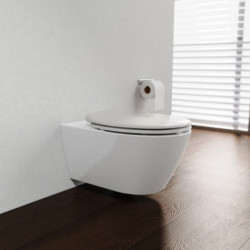 Abattant WC en duroplast WHITE PREMIUM, avec frein de chute