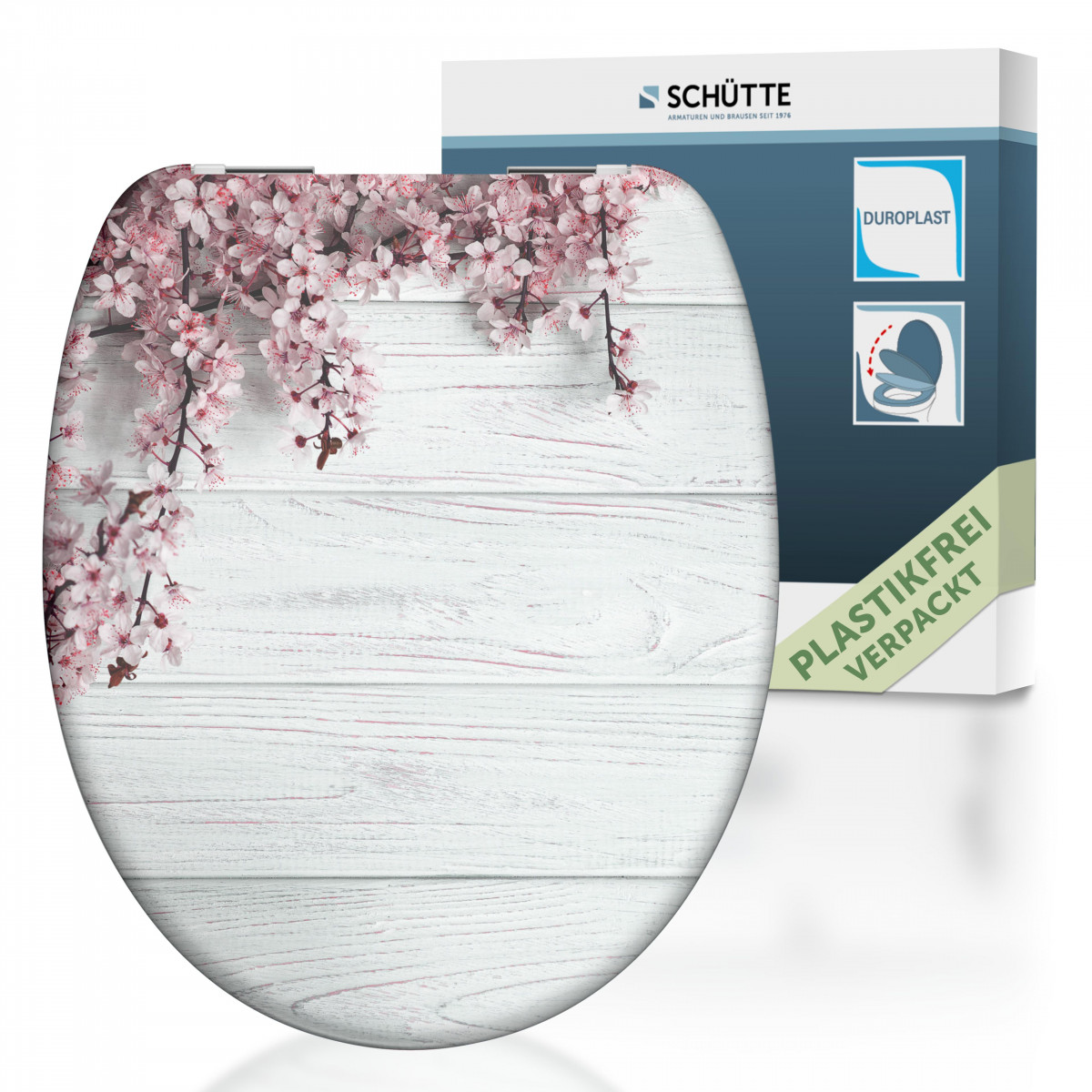 Duroplast WC-Sitz FLOWERS und WOOD, mit Absenkautomatik