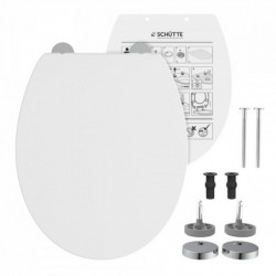 Abattant WC en Duroplast WHITE, design fin avec frein de chute et déclipsable