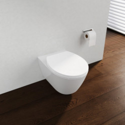 Abattant WC en Duroplast WHITE, design fin avec frein de chute et déclipsable