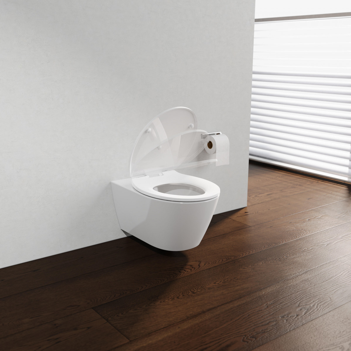 Abattant WC en Duroplast WHITE, design fin avec frein de chute et déclipsable