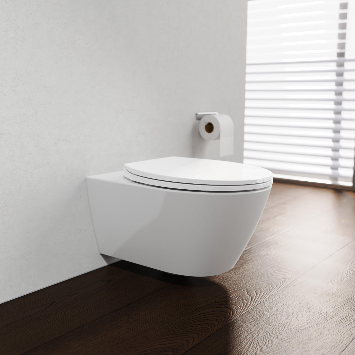 Abattant WC en Duroplast WHITE, design fin avec frein de chute et déclipsable