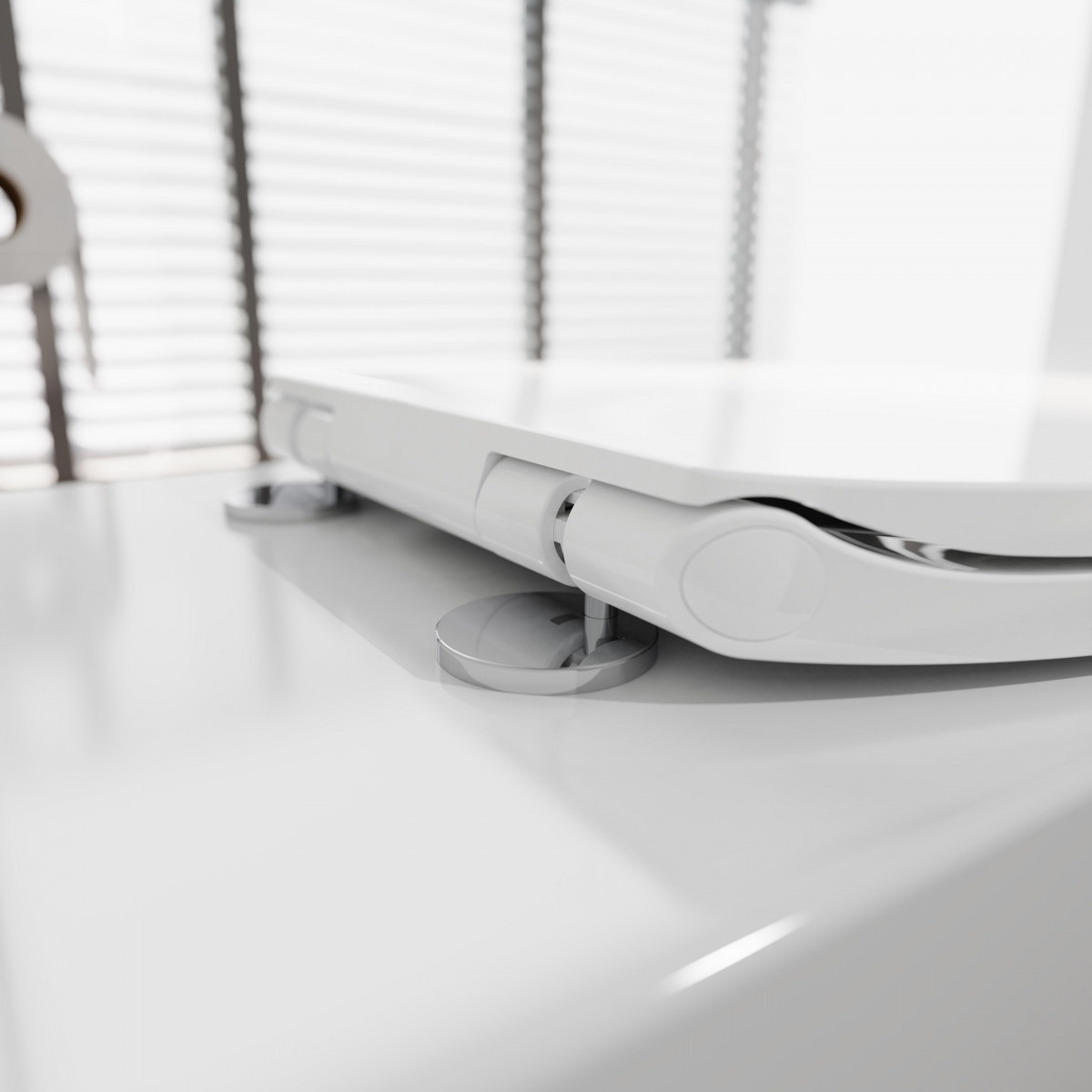 Abattant WC en Duroplast WHITE, design fin avec frein de chute et déclipsable