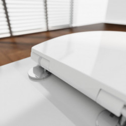Abattant WC en Duroplast WHITE, design fin avec frein de chute et déclipsable
