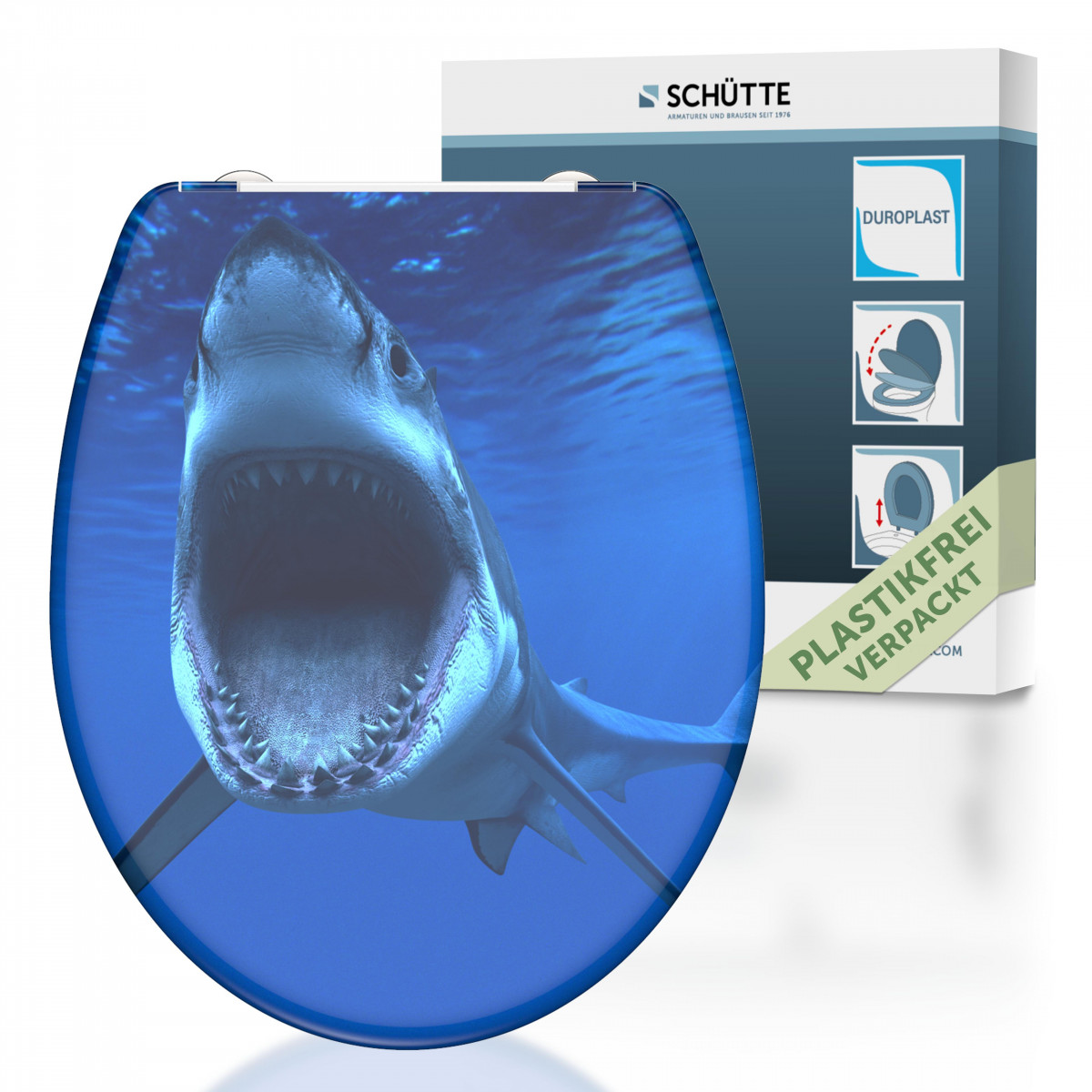 Abattant WC en Duroplast SHARK avec Frein de Chute et Déclipsable