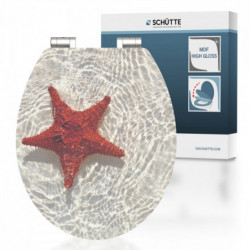 MDF High Gloss WC-Sitz RED STARFISH, mit Absenkautomatik
