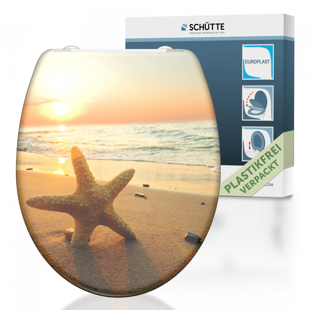 Duroplast WC-Sitz SEA STAR, mit Absenkautomatik und Schnellverschluss