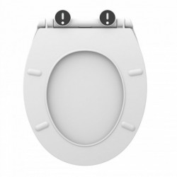 Abattant WC en Thermoplast WHITE PREMIUM, avec frein de chute et déclipsable