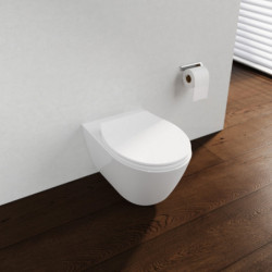 Abattant WC en Thermoplast WHITE PREMIUM, avec frein de chute et déclipsable