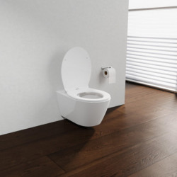 Abattant WC en Thermoplast WHITE PREMIUM, avec frein de chute et déclipsable