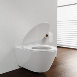 Abattant WC en Thermoplast WHITE PREMIUM, avec frein de chute et déclipsable