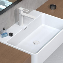 MANHATTAN Wash basin mixer, White matt