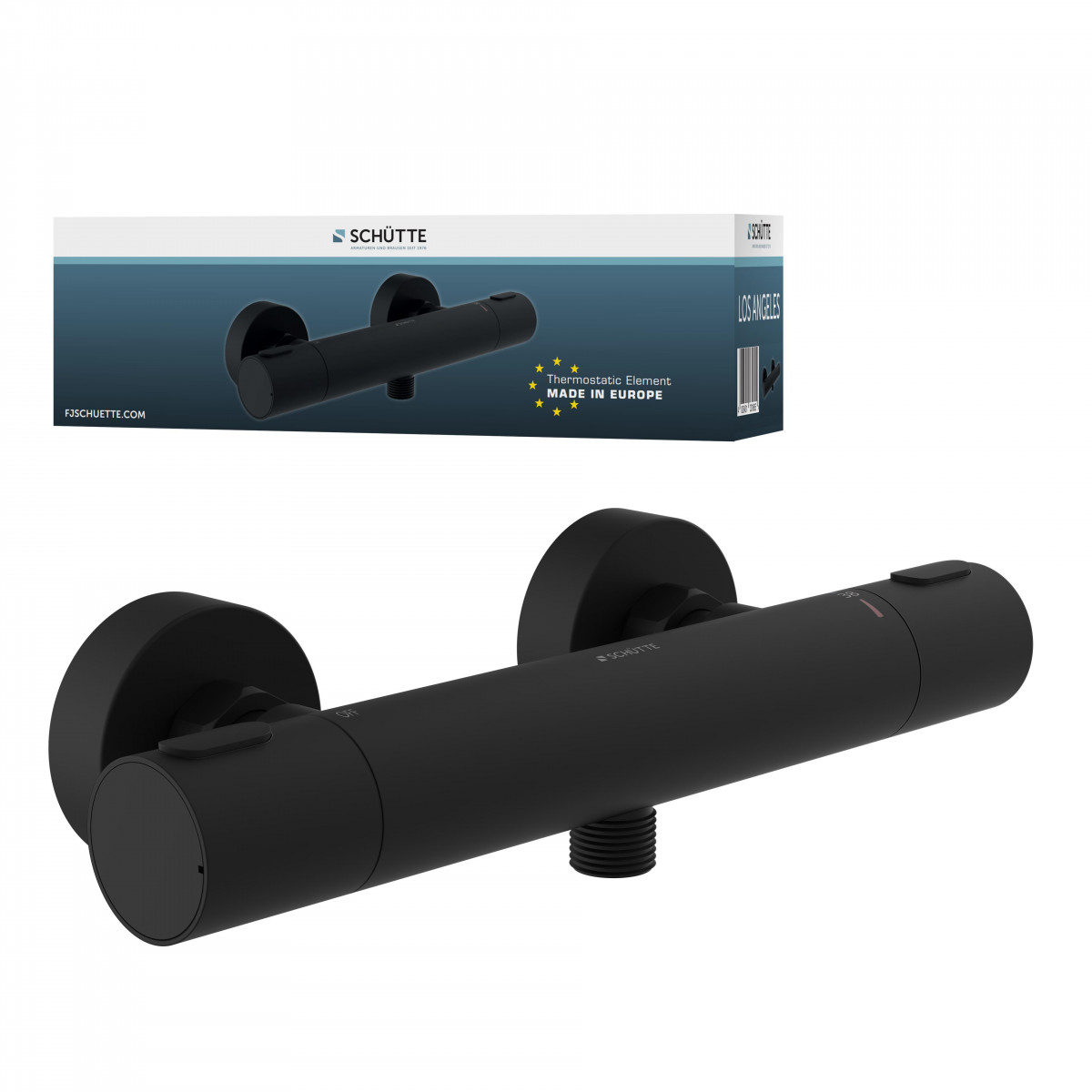 LOS ANGELES Mitigeur thermostatique de douche, Noir Mat