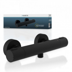 LOS ANGELES Mitigeur thermostatique de douche, Noir Mat