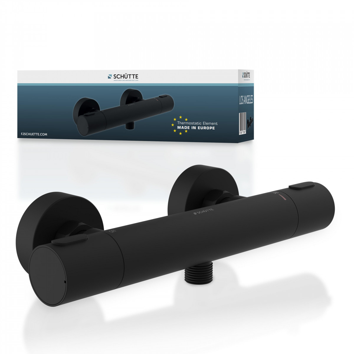 LOS ANGELES Mitigeur thermostatique de douche, Noir Mat