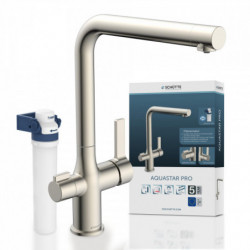 AQUASTAR PRO Sink mixer with filter system, Stainless steel look