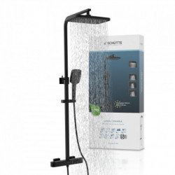 GRAN CANARIA Set douche de pluie avec Mitigeur thermostatique • Noir mat