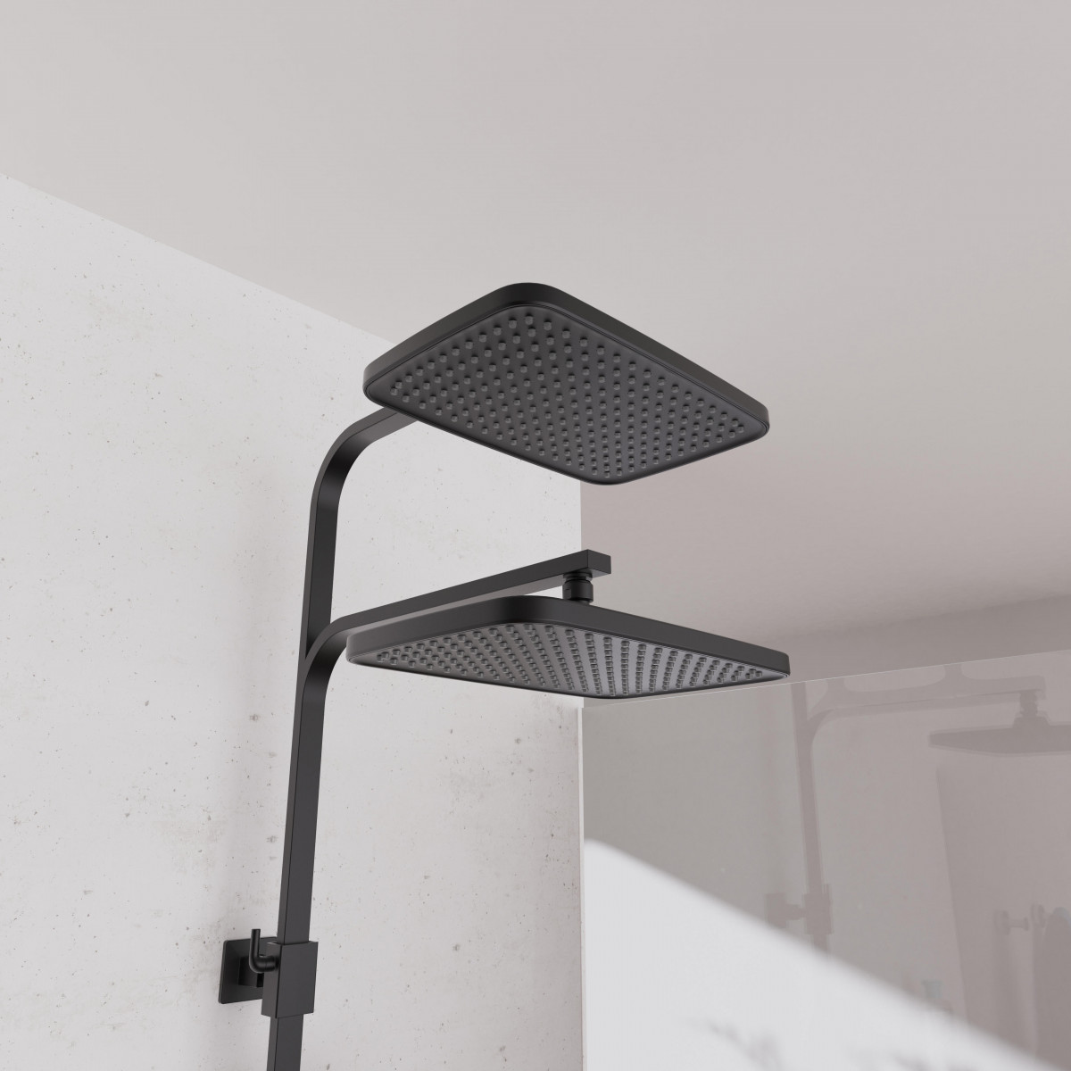 GRAN CANARIA Set douche de pluie avec Mitigeur thermostatique • Noir mat