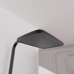 GRAN CANARIA Überkopf-Brauseset mit Thermostatarmatur, Schwarz matt