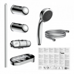 FRESH Set de douche à barres, Chromé