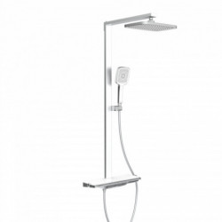 SCHÜTTE HAWAII Overhead showerset with thermostatic faucet, chrome/white