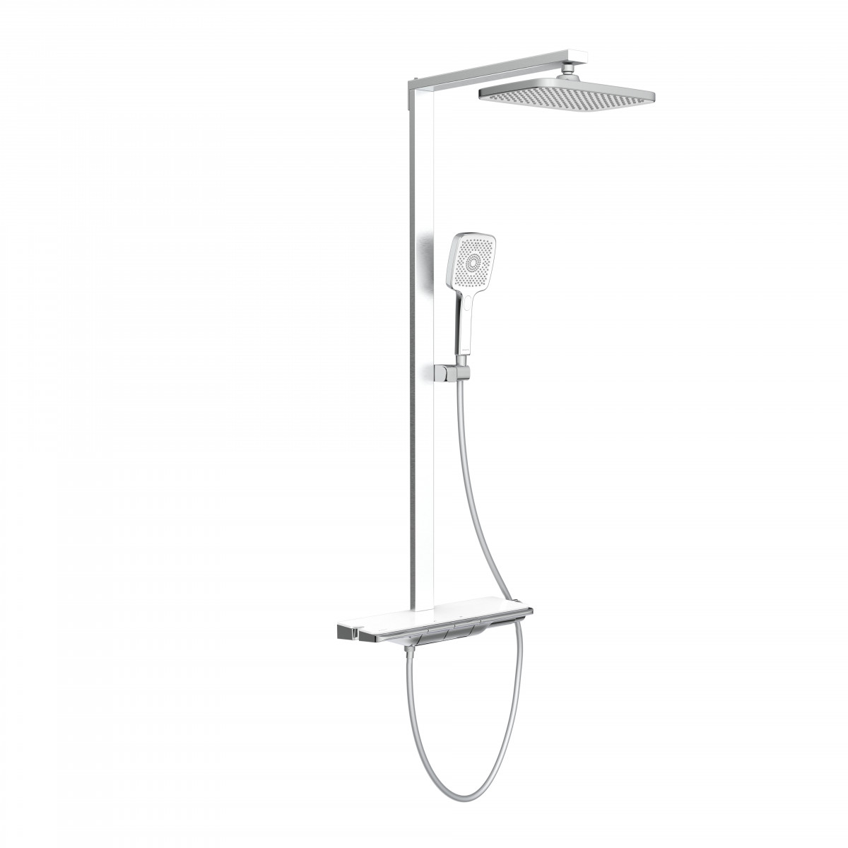 SCHÜTTE HAWAII Overhead showerset with thermostatic faucet, chrome/white