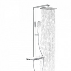 SCHÜTTE HAWAII Set de douche à l'envers avec mitigeur thermostatique, chromé/blanc