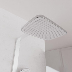 SCHÜTTE HAWAII Set de douche à l'envers avec mitigeur thermostatique, chromé/blanc