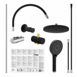 SCHÜTTE MATAO RAIN Overhead showerset, black matt