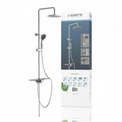 AQUASTAR hoofddoucheset, chroom/antraciet, met aflegvlak