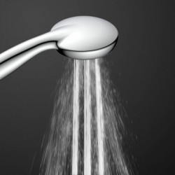 AQUASTAR hoofddoucheset, chroom/antraciet, met aflegvlak
