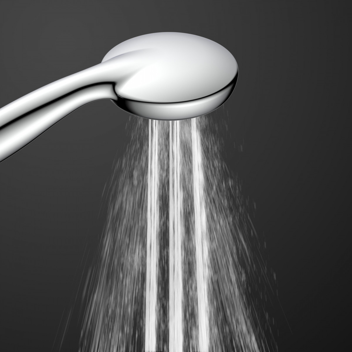 AQUASTAR hoofddoucheset, chroom/antraciet, met aflegvlak