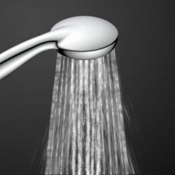 AQUASTAR hoofddoucheset, chroom/antraciet, met aflegvlak