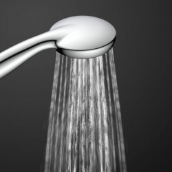 AQUASTAR hoofddoucheset, chroom/antraciet, met aflegvlak