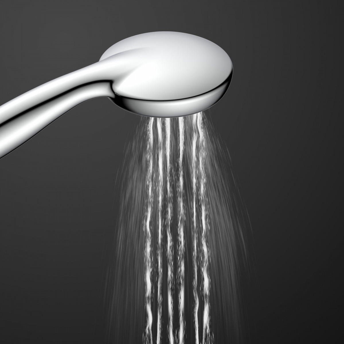 AQUASTAR hoofddoucheset, chroom/antraciet, met aflegvlak