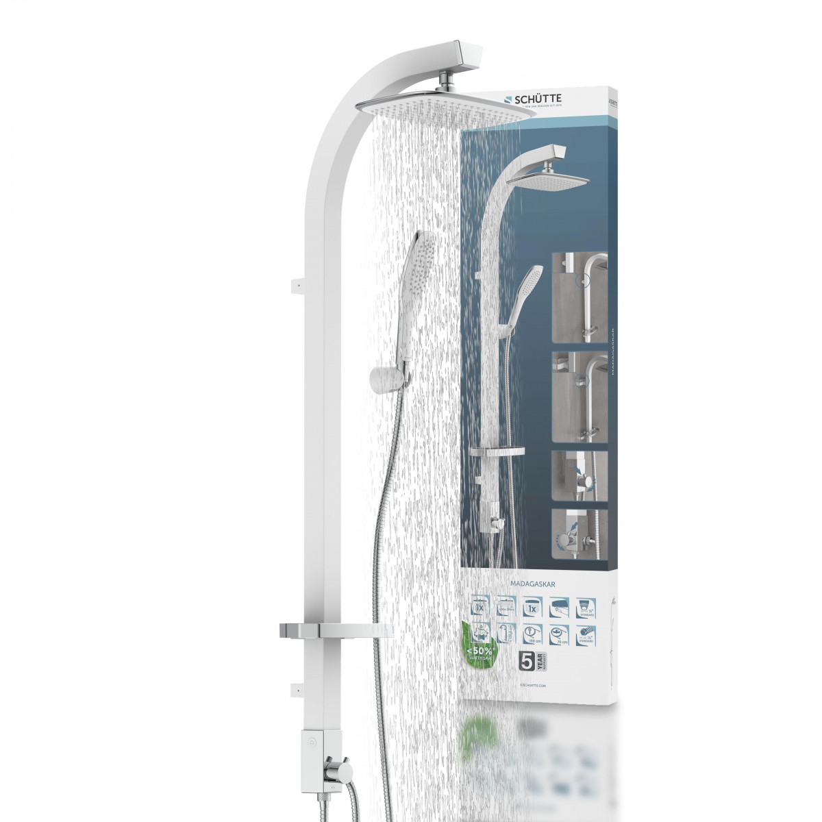Set de douche à l'envers, Blanc