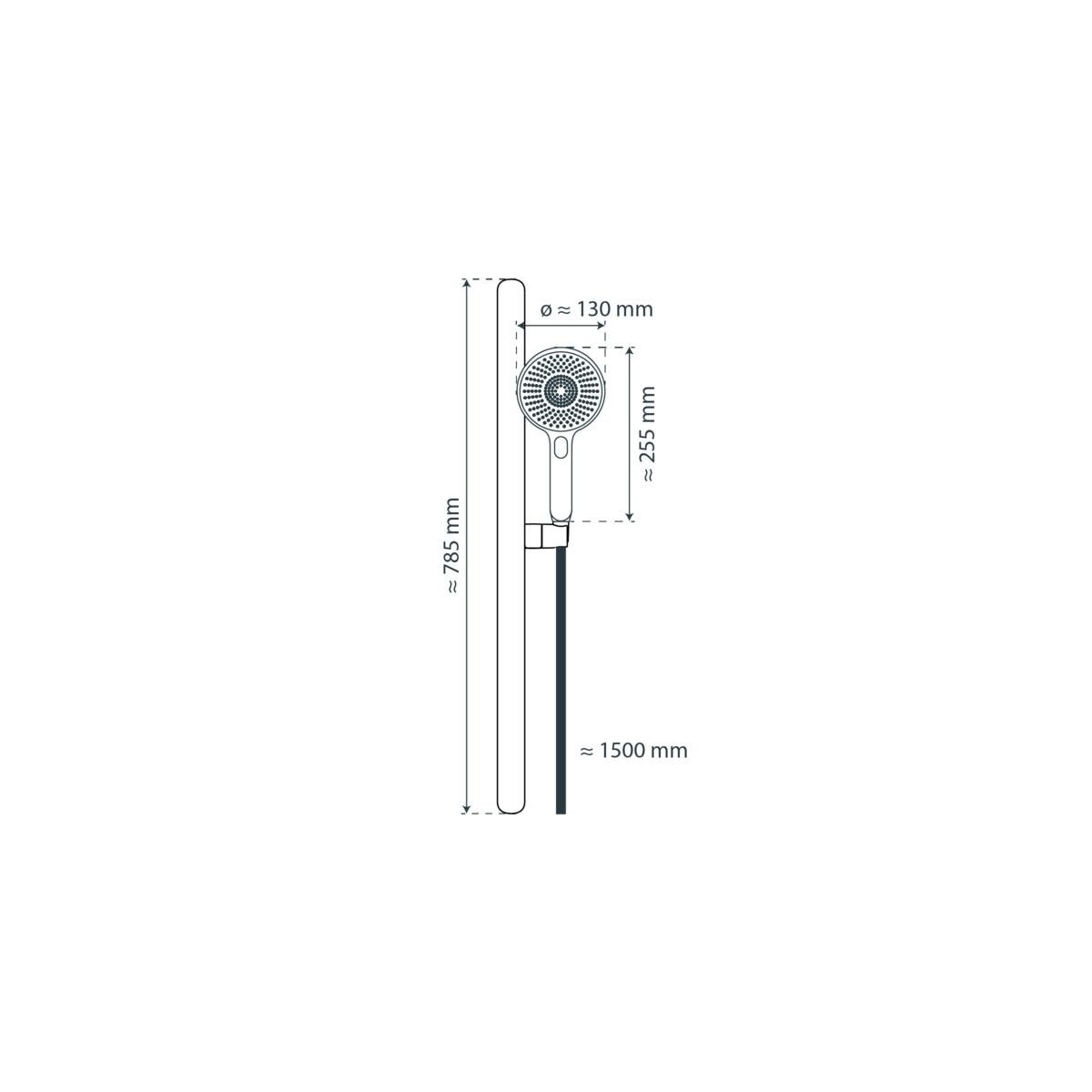 KARIBIK Shower rail set, Black matt