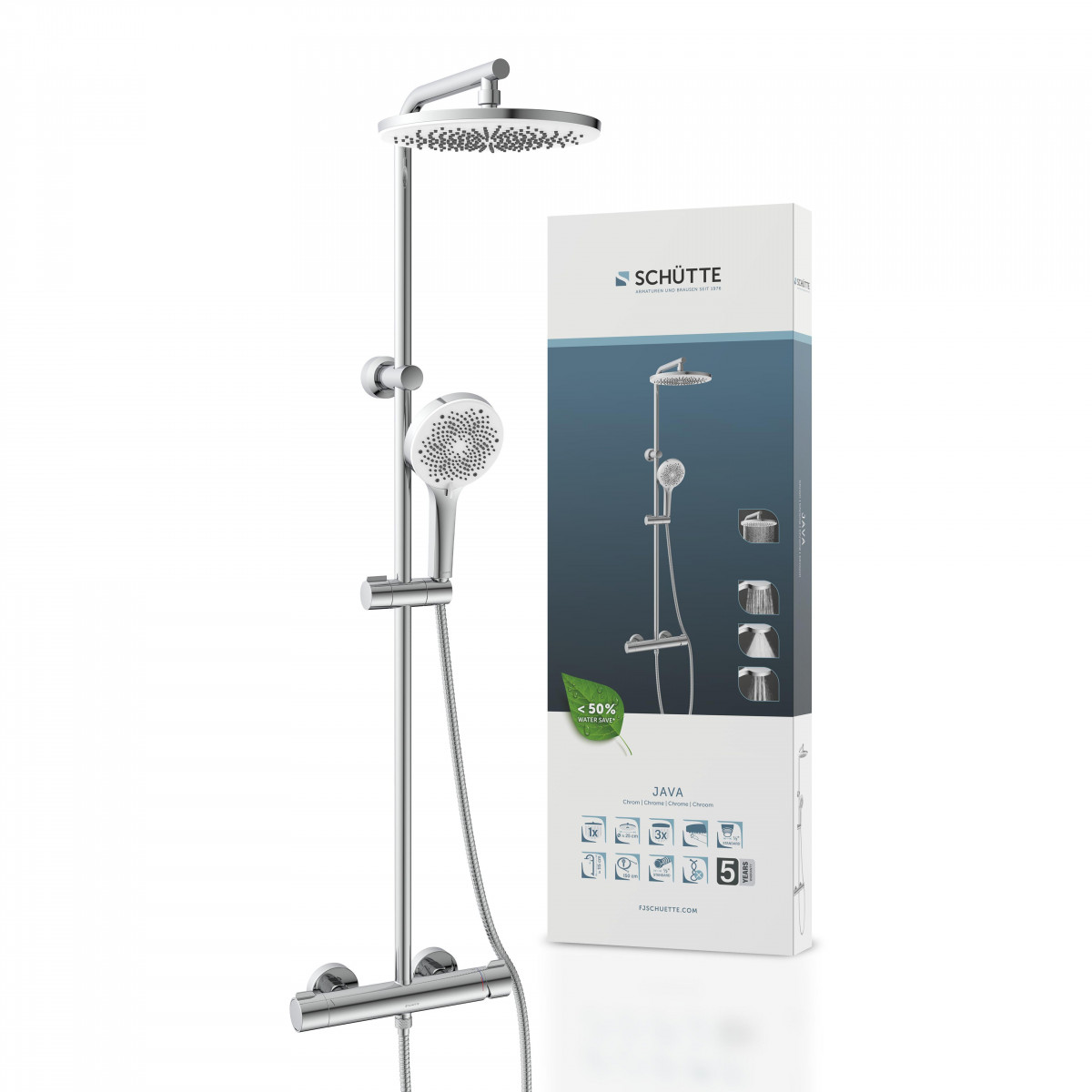 JAVA Überkopf-Brauseset mit Einhebelarmatur, Chrom