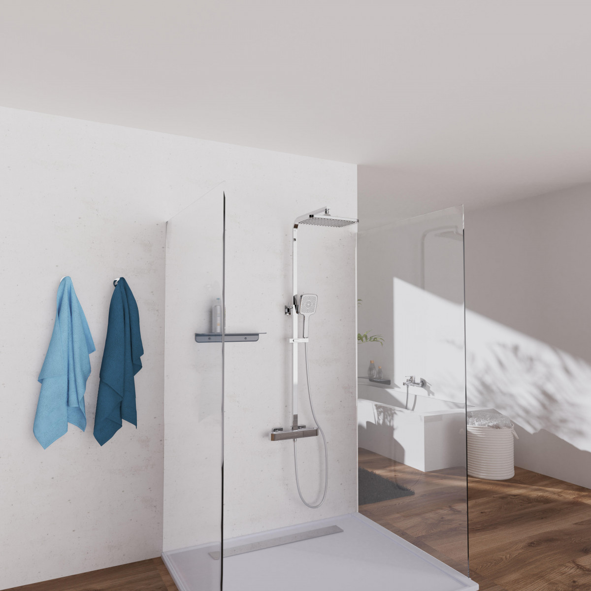GRAN CANARIA Regendouche set met thermostatische kraan, Chroom