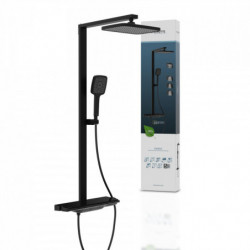 SCHÜTTE HAWAII Overhead showerset with thermostatic faucet, black matt