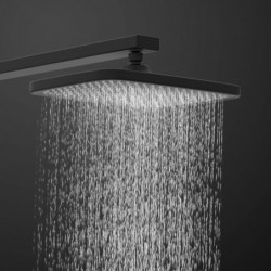 SCHÜTTE HAWAII Overhead showerset with thermostatic faucet, black matt