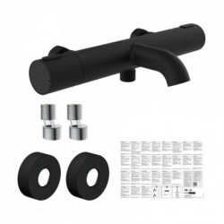 LOS ANGELES Thermostatic bathtub mixer, Black matt