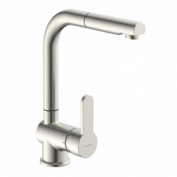 LONDON mitigeur cuisine avec bec extractible, apparence acier inoxydable